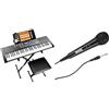 RockJam Kit pianoforte tastiera RockJam a 61 tasti & Karaoke Microfono cablato unidirezionale microfono dinamico unidirezionale con cavo di tre metri - nero