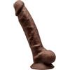 SILEXD - MODEL 1 REALISTIC PENIS PREMIUM SILEXPAN SILICONE BROWN 17.5 CM