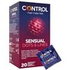 Control Sensual Dots & Lines Preservativi con Texture a Rilievi in Lattice Naturale - 20 Profilattici