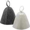 DAWRIS 2 Pezzi Cappello da Sauna in Feltro Sauna Cappello di Feltro per Sauna Bagno o La Cottura a Vapore Sauna da Casa Sauna Capello per Uomo e Donna (Grigio & Bianco)