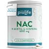 +LIFE NAC N-Acetil-Cisteina 600mg PiùLife, 210 Compresse | 1 al giorno, Precursore del Glutatione, Antiossidante, Sistema Immunitario, n acetilcisteina Mucolitico e Fluidificante
