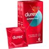 Durex Supersottile Preservativi Sottili (52,5 mm) - 12 Profilattici sottili (2 confezioni da 6pz), Vestibilità Aderente