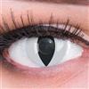 MeralenS Lenti a contatto Funnylens, 1 paio, colore: bianco e nero, effetto occhio di gatto o vipera, perfette per Carnevale, con protezione anti rotazione,contenitore lenti incluso