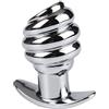 Bondage Masters Butt Plug - Tappo a tunnel in metallo, colore: argento