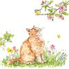 PPD 20 tovaglioli gatto osservato cinciola blu | decorazione da tavolo | decoupage | tecnica tovaglioli 33 x 33 cm