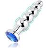 Roluck Analplug con perle metalliche e 5 sfere graduabili, plug anale con gemma, dildo anale, giocattolo sessuale per donne e uomini (Blu)
