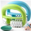 ADNEWX 3 rulli massaggianti, doppio rullo massaggiante cellulite con palla massaggiante per massaggio anticellulite, tensioni muscolari, tonificazione della pelle, cura del tessuto connettivo