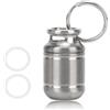 equlup Mini flacone per pillole, portachiavi porta medicinali in lega di titanio impermeabile portatile organizer quotidiano per pillole con portachiavi per emergenza da campeggio all'aperto