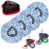 Ucoolbe Spin Mop Testine di ricambio per Spin Triangle RinseClean 2-Tank System, confezione da 4 testine di ricambio in microfibra (include 4 teste per mocio + 1 spazzolino)