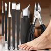 Generic Set di 7 tagliaunghie moderno in acciaio inox per pedicure, con manico lungo, con becco d'aquila, kit pedicure per manicure da uomo e donna, adatto per unghie dei piedi, include lima per unghie