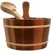 Sudorewell Sauna Secchiello per Sauna Red Cedar 4,0 L Incl. Utensili + Cazzuola Plus 10 G Cristalli Al Mentolo