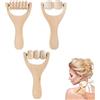 BOBOZHONG 3Pcs Massaggiatore in Legno per Schiena e Muscoli, Rullo Manuale Portatile per Massaggio Corpo Completo - Riduzione Dolori, Rilassamento Gambe/Addome/Glutei