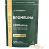 Horbäach Bromelina Forte Drenante - 120 Capsule Vegane - 2500 GDU/g | Integratore di Enzimi Digestivi ad Alta Potenza - Bromelain 500mg - Horbaach