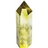 Polar Jade Yellow Quartz Crystal Wand Pointed & Faceted for Healing Reiki Chakra Meditation Therapy Decor (Citrine Crystal)