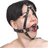 Honeylust Bavaglio anello bloccabile - Divaricatore BDSM Bondage Fetish | Ecopelle, 2 anelli metallici Ø 4 cm, aperto & regolabile - Roleplay, Dominanza, Sottomissione, Sub, Orale & Imbracatura