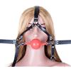 SXOVO Cinghie per Bondage Testa di Cavallo Gag in Pelle con Chiusura in Ottone Bocca Gag Ball Bondage Sistema di Ritenuta Giocattolo del Sesso (Rosso)