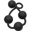 FUNORK Perla nera ultra spessa in silicone massaggio e puntello relax con anello di trazione, super lungo, morbido ed elastico, con una superficie liscia,M