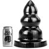 All Black Plug anale gigante Triple, circa 26,0 x 8,1 - 13,0 cm, nero