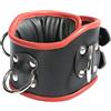 Ledapol Leda Pol - Vera Pelle Bondage Collare con anelli a D Nero Rosso