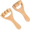 BOBOZHONG Rullo massaggiante,2 Pezzi rulli massaggianti,Rullo Di Massaggio In Legno,Rullo Massaggio Alla,Rullo per Massaggio con Manico,massaggiatore a sfera per schiena,gambe,collo,spalle