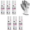 HYTAMA TOOLS Igienizzante Spray F20 per Climatizzatori di Casa e Auto, gradevolmente profumato a base alcolica, 6pz x 400ml + 1 Paio di Guanti