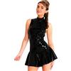 BROWOL boowhol-dames sexy in pelle verniciata vestito Lingerie Sexy Mini abito vestiti serrés vestiti da festa bianco bianco XXL