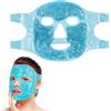 DEARBAG Maschera Viso Riutilizzabile Caldo e Freddo con Perline di Gel Compressa Terapeutica per Occhi Gonfi, Occhiaie, Emicranie e Recupero Post Estetica Regolabile, Morbida, Lavabile (Blu)
