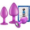 provocaTOY Dilatatore Anale in Silicone - Plug Anale per Uomo - Donna e Coppie - Butt Plug S -M -L - Con Lubrificante Sessuale Incluso - Sex Toys - In Porpora con Diamante Bianco
