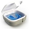Encase Custodia per dentiera dentale con vasca dentale, custodia igienica a doppio scopo per la conservazione e l'immersione di paradenti e ortoprotesi + apparecchi dentali (grigio)