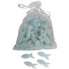 Florex, bomboniere, saponette in latte di pecora a forma di pesciolini in sacchetti di organza