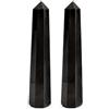 Jet International Prajet Crystal Set 2 Obelischi in Tormalina Nera Naturale Black Tourmaline Obelisk Set of 2 Torri in Pietra Naturale Lucidata per Decorazione