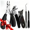 Generic Set di 5 tagliaunghie in acciaio inox per unghie incarnite e spesse, set di tagliaunghie resistenti, con lima per unghie, tronchesina per cuticole, forbici spesse per unghie dei piedi, per anziani