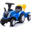 Trattore Cavalcabile con Rimorchio 91x29x44 cm per Bambini New Holland Blu
