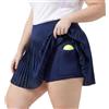 Moon Wood Minigonna Donna Estiva Taglie Forti con Pantaloncino Integrato, Gonna da Tennis Plissettata, Gonna Corta Sportiva per Golf