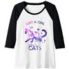 Regali per gli amanti dei gatti Donna Solo una ragazza che ama i gatti, regalo per ragazze amanti Maglia con Maniche Raglan