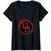 Marvel Daredevil Logo Splatter Maglietta con Collo a V