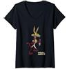 Looney Tunes Wile E Coyote Distressed Maglietta con Collo a V
