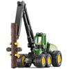 Siku 1135 Mietitrice John Deere, 1:87, con snodo articolato, gru girevole e orientabile, pinza, pneumatici in gomma, verde-giallo, veicolo giocattolo per la silvicoltura
