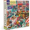 eeBoo English Green Market 1000 Pezzi di Cartone Riciclato-Puzzle Colorato sul Mercato del Villaggio-PZTEGM