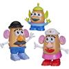 Mr. Potato Head Mr. Potato, Set Toy Story Yam Fam con Mr. Potato, Mrs. Potato e Bambino Alieno, Giocattoli per età prescolare per Bambini e Bambine dai 2 Anni in su
