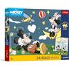 Trefl - Mickey Mouse and Friends, Gli amici di Topolino - Puzzle maxi da 24 pezzi - 24 pezzi grandi, poster esclusivo, intrattenimento creativo, per bambini dai 3 anni in su