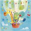 Janod - Biglietto di auguri puzzle - Biglietto regalo puzzle 25 pezzi Mongolfiera - 1 biglietto + 1 busta - Ideale per biglietti di auguri, biglietti di compleanno - Dai 3 anni in su