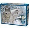 Cobble Hill 3845038 - Puzzle da 500 pezzi, con poster puzzle per adulti e bambini a partire dai 12 anni, puzzle paesaggistico, lupo, inverno, puzzle con animali