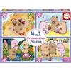 Educa - Multi 4 Capyfun | Set di 4 puzzle progressivi per bambini da 20 a 80 pezzi | Dai 3, 4, 5 anni (20486)