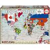 Educa - Puzzle per bambini da 150 pezzi | GeoPuzzle Bandiere del mondo | Dimensioni: 48 x 34 cm | Consigliato per bambini di 6, 7 e 8 anni (20480)