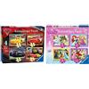 Ravensburger Puzzle, Cars, 4 Puzzle in a Box, 12-16-20-24 Pezzi, Puzzle per Bambini, Puzzle Cars, 3+ Anni & Puzzle Princesse Disney, Collezione 4 in a Box, 4 puzzle da 12-16-20-24 Pezzi, 3+ Anni