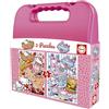 Educa - Puzzle a forma di valigia di Hello Kitty e amici | Set di 2 puzzle per bambini da 48 pezzi | Consigliato per bambini dai 4 ai 6 anni (20510)