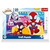 Trefl - Spidey and his Amazing Friends, Pacchetto "Spider" - Puzzle incorniciato per bambini piccoli, 15 pezzi grandi, per bambini dai 3 anni in su