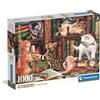 Clementoni - Puzzle 1000 Pezzi per Adulti e Ragazzi, Illustrazione Curious Whiskers, Idea Regalo, Compact Box, Made in Italy, 70x50 cm, Poster Incluso, 37107