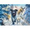 Schmidt 58558 Mark Frederickson, Amore per i cani, Labrador nero nella neve, Puzzle da 1000 pezzi